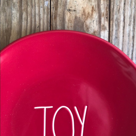 Rae Dunn Joy Holiday Christmas Red Dinner Plate - Picture 3 of 7